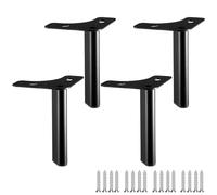 LRYELWA 4 Piezas Patas para Muebles,Pies Triangulares de Metal para Mesa,Patas de Repuesto para Sofas,Armario,Gabinetes de TV,Camas,Sillón,Mesita de Noche,con Tornillos (35cm,Negro)