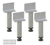 LRYELWA 4 Piezas Patas Regulables para Muebles Acero Pies de Soporte de Metal de Mesa,Piernas de Repuesto para Sofas Armarios Cama Cocina Gabinete Estantes,con Tornillos (18cm,Blanco)
