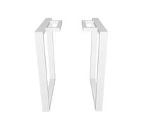 LRYELWA Juego de 2 Patas de Mesa de Metal,Patas de Muebles Cuadrados Industriales con Pies Ajustables,para DIY Café,Mesas de Sala y Mesa de Comedor,con Tornillos (70cm x 62.5cm,Blanco)