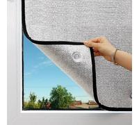 LRYELWA Película Aislante para Ventanas,Lámina Reflectante Calor Protector Solar,Lámina Opaca de Aluminio Doble Cara,para Balcón Techo Coche Garaje Oficina Hogar,con Ventosas (65cm x 90cm)