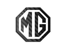 LS Bright Design MG TF ZR ZS ZT-T - Emblema autoadhesivo para el centro del volante (80 mm, compatible con modelo MT ZR ZS ZT-T, color blanco carbono)