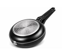 LS Kitchen - Doble Sartén Voltea Tortillas Volteo Fácil y Seguro - Sarten para Tortilla Patatas Jugosa - Sarten Doble para Tortillas - Vitro e Inducción - Diámetro 24 cm - Negra