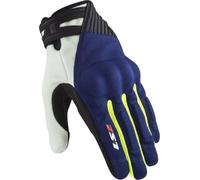 LS2 Dart II Guantes de moto, blanco-azul-amarillo, tamaño M para Hombres