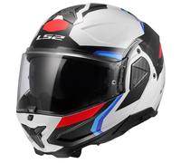 LS2 Advant II Triple Casco Moto Modular Blanco/Azul/Rojo Talla M (57)