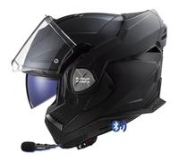 LS2 ADVANT X FF901 Bluetooth Sena Intercom Integrado DESIGNED Negro Mate - Casco de Moto Modular 180 Grados - Integral P/J + Pinlock - Homologado ECE 22.06 (M)