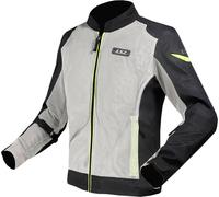 LS2 Airy Chaqueta Textil Moto, negro-gris-amarillo, tamaño L para Hombres