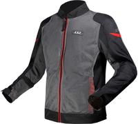 LS2 Airy Chaqueta Textil Moto, negro-gris-rojo, tamaño L para Hombres