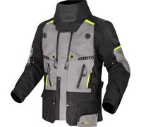 LS2 Apollo Chaqueta textil impermeable Motocycle, negro-gris-amarillo, tamaño 3XL para Hombres