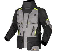 LS2 Apollo Chaqueta textil impermeable Motocycle, Gris oscuro/negro/amarillo neón, Talla S