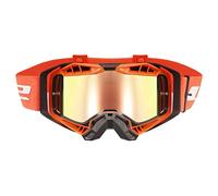 LS2 Aura Pro - Gafas de motocross con visera de iridio, color negro y naranja