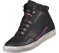 LS2 Zoe Zapatillas de moto perforadas para mujer, negro-lila, tamaño 39