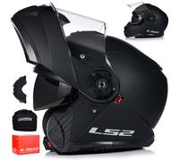 LS2 casco abatible motocicleta modular casco de turismo FF908 STROBE Negro Mate