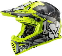 LS2, Casco cross moto Fast evo Crusher black H-V yellow, XXS