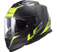 LS2, Casco de moto integral STORM II NERVE M.Negro H-V Amarillo, 3XL