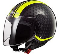 LS2 Casco de moto OF558 SPHERE LUX CRUSH Negro HI VIS Amarillo, Negro/Amarillo, XS