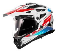 LS2 casco de motocross Pioneer II Namib white blue red XS