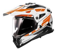 LS2 casco de motocross Pioneer II Namib white orange L