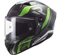 LS2, casco integral moto Thunder Carbon Supra FF805 green white, XS