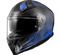 LS2, Casco integral moto VECTOR II carbon FLUX gloss blue, S