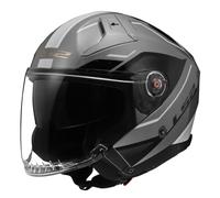 LS2, Casco jet moto INFINITY II Veyron gloss grey white, L