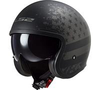 LS2, casco jet moto Spitfire, Black flag, L