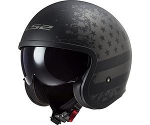 LS2, casco jet moto Spitfire, Black flag, M