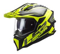 LS2, Casco Moto Cross Explorer Alter Matt Black H-V Yellow, XXL