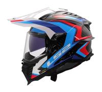 LS2, Casco Moto Cross EXPLORER CARBON FRONTIER II Gloss White Blue, M