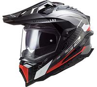 LS2, Casco Moto Cross EXPLORER CARBON FRONTIER Titanium Red, M