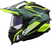 LS2, Casco Moto Cross EXPLORER SPIRE Green H-V Yellow, XL