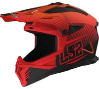 LS2, Casco Moto Cross FAST II DUCK Matt H-V Orange Red, XS