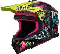 LS2, Casco Moto Cross FAST II GORILLA Purple H-V Yellow, XS