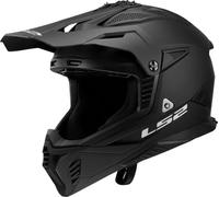 LS2 MX708 Fast II Solid Casco de motocross, negro, tamaño M para Hombres