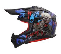 LS2 MX708 Fast II Zombie II Casco de motocross, negro/rojo/azul, Talla L (59/60)