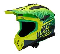 LS2, Casco Moto Cross FAST Matt Green H-V Yellow, L