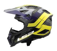 LS2, Casco Moto Cross MX703 X-FORCE GALUO Gloss Grey H-V Yellow, XXL