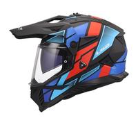 LS2, Casco Moto Cross PIONEER II BLOCK Black Red Blue, XL