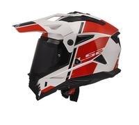 LS2, Casco Moto Cross PIONEER II HILL Gloss White Red, XXL