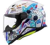 LS2, Casco Moto Integral Niños KID NEXT LEVEL White, M