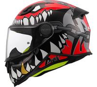 LS2, Casco Moto Integral Niños KID PUNK Gloss Grey Red, L
