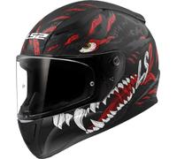 LS2, Casco Moto Integral RAPID II KAIJU Matt Black Red White, L