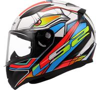 LS2, Casco Moto Integral RAPID II XDRON Gloss White Neon Orange, XL