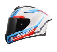 LS2, Casco Moto Integral RAPID III HYPER White Blue Red, XS