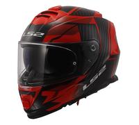 LS2 FF800 Storm II Tracker Casco, negro-rojo, tamaño L