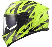 LS2 FF818 Storm III Kaos Casco, negro-amarillo, tamaño XL para Hombres