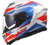 LS2 FF818 Storm III Komai Casco, blanco-rojo-azul, tamaño 2XS para Hombres
