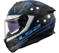LS2 FF808 Stream II Galdam Casco, negro-azul, tamaño M para Hombres