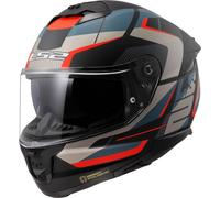 LS2 FF808 Stream II Road Casco, negro-azul-naranja, tamaño M para Hombres