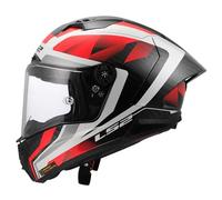 LS2 FF805 Thunder GP Raute Carbon Casco, blanco-rojo, tamaño M para Hombres