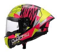 LS2 FF805 Thunder GP Aldeguer Replica Carbon Casco, rosa-amarillo, tamaño XL para Hombres